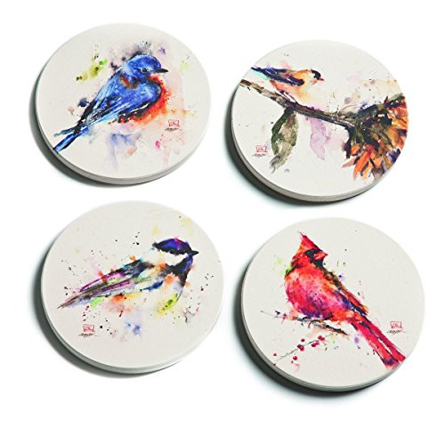 Demdaco Big Sky Carvers Dean Crouser Songbird Coaster Set of 4, 4 Piece