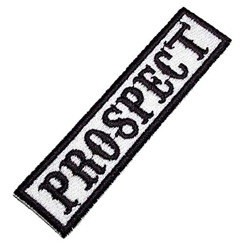 NT0518T Prospect Biker Front of Vest Jacket Title 100 Percent  Embroidered Patch Iron or Sew Size 4x1 in