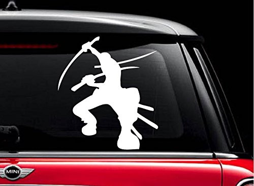 One Piece zoro _White 6 inch _ Vinyl Decal Sticker for Car Automobile Window Wall Laptop Notebook Etc.... Any Smooth Surface Such As Windows Bumpers