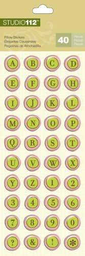 K and Company EK Success Studio 112 Pink Lime Alphabet Pillow Stickers