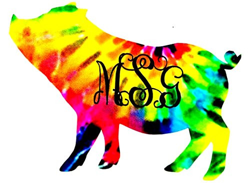 Pig Monogram Decal _ Pig Sticker _ Pig Decal _ Farm_ Ranch_ 4_H _ Monogram Decal _ Pig Sticker _ Laptop Decal _ Tumbler Decal _ Water Bottle Sticker _ You Choose Size and Color
