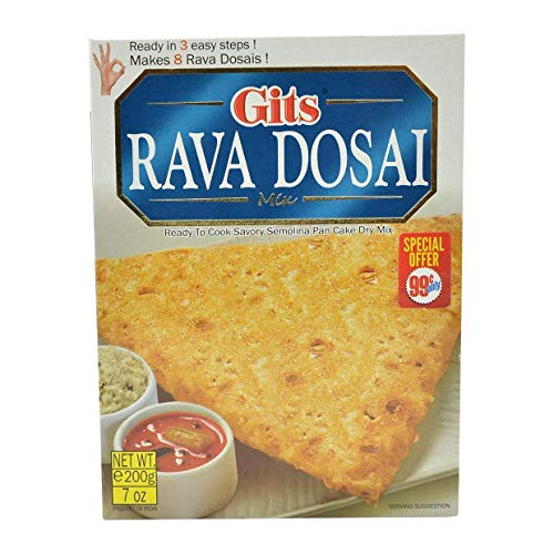 Gits Rava Dosai Mix _Wheat Pan Cake Mix_ 7 Oz _Pack of 4_