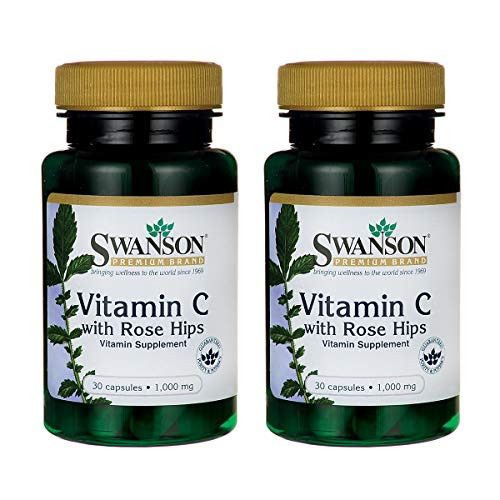 Swanson Vitamin C with Rose Hips 1000 Milligrams 30 Capsules _2 Pack_