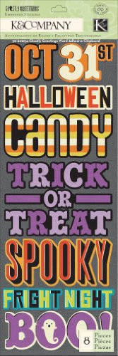 EK Success K and Company Ghostly Greetings Word Adhesive Chipboard