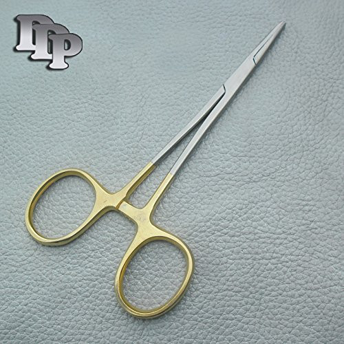 O.R GRADE KELLY HEMOSTAT LOCKING FORCEP 5.5 inch  STRAIGHT WITH GOLD HANDLE _DDP QUALITY_