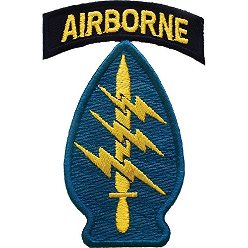United States Army Special Forces Airborne A B Arrowhead Patch_ with Iron_On Adhesive _Blue and Yellow_