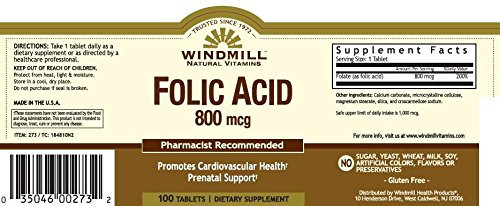 Windmill Folic Acid 800 Mcg Tabs_ 100 ct