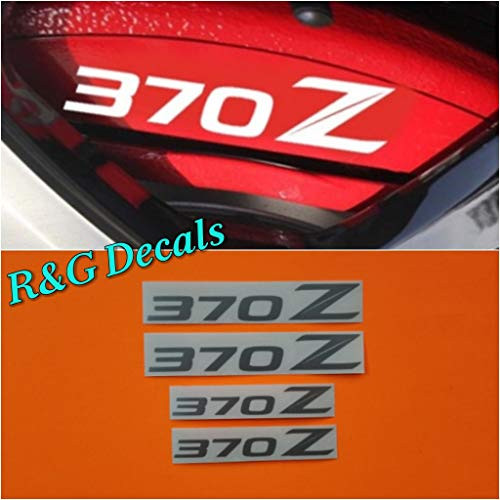 R and G HIGH TEMP 370Z Brake Caliper Decal Sticker Set of 4 Decal  Plus  Instruction and Decal Surface Preparation Solution _Silver_