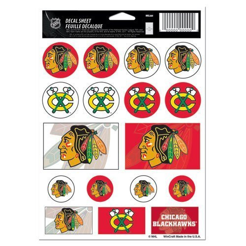 NHL Chicago Blackhawks Vinyl Sticker Sheet_ 5 inch  x 7 inch  by WinCraft