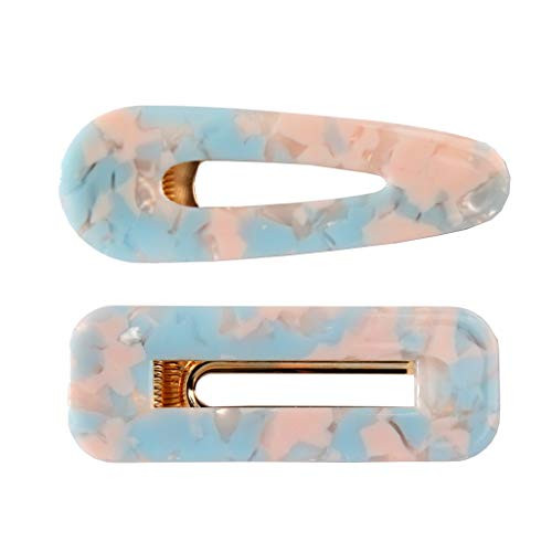 jackyee 1 Set Acrylic Resin Hair Barrettes Alligator Hair Clips_1 Pieces Hair Clips Marble Pattern Hairpins Geometric Alligator Clips for Women Girls Hair Accessories C