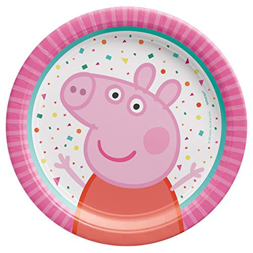 Peppa Pig Round Paper Plates 7 inch  _ Multicolor _ Disposable _ 8 Pcs.