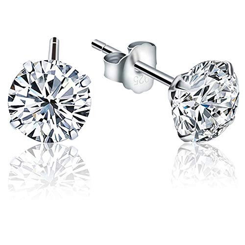.925 Sterling Silver Hypoallergenic Cubic Zirconia Round Brilliant_Cut Stud Earrings_ 7mm .925 Sterling Silver Hypoallergenic Cubic Zirconia Round Brilliant_Cut Stud Earrings_ 7mm