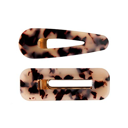 jackyee 1 Set Acrylic Resin Hair Barrettes Alligator Hair Clips_1 Pieces Hair Clips Marble Pattern Hairpins Geometric Alligator Clips for Women Girls Hair Accessories F