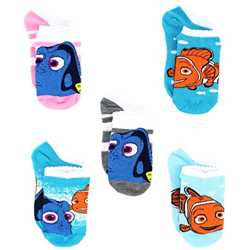Finding Dory Nemo Girls 5 pack Socks _Shoe  10_4 _Sock  6_8__ Lurex Dory Nemo_
