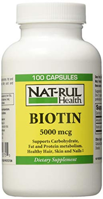 NAT_Rul Biotin 5000 mcg Capsules 100 ea