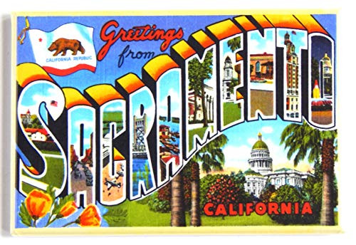 Greetings from Sacramento California Fridge Magnet _2 x 3 inches_ style B
