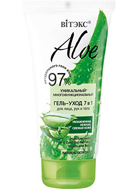 Bielita and Vitex Aloe 97 Multifunctional Nourishing Moisturizing 7_in_1 Care Gel for Face_ Hands and Body_150 ml Aloe Vera Gel_ D_panthenol_ Green Tea_ Watermelon_ Bamboo and Chamomile Extracts Bielita and Vitex Aloe 97 Multifunctional Nourishing Moisturizing 7_in_1 Care Gel for Face_ Hands and Body_150 ml Aloe Vera Gel_ D_panthenol_ Green Tea_ Watermelon_ Bamboo and Chamomile Extracts