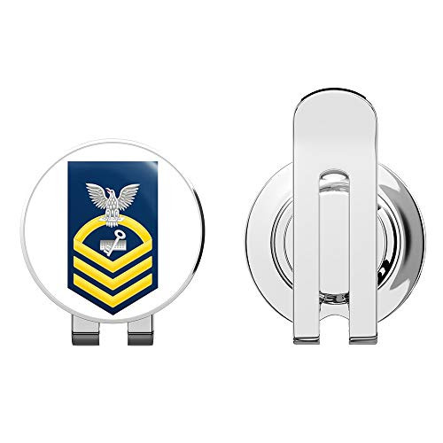 US Navy Chief Gold E_7 Disbursing Clerk DK Golf Hat Clip with Magnetic Ball Marker