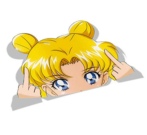 BLKUOPAR Anime Car Stickers 5.1'' for Sailor Moon Peeker Car Stickers Waterproof Decal Personality Creative Decals Anime Sunscreen Decor _B_