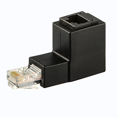 J and D Ethernet Adapter_ Ethernet RJ45   8P8C Male to Female Right Angle Adapter _270 Degree_ Support Cat6   Cat5e   Cat5 Standard LAN Cable