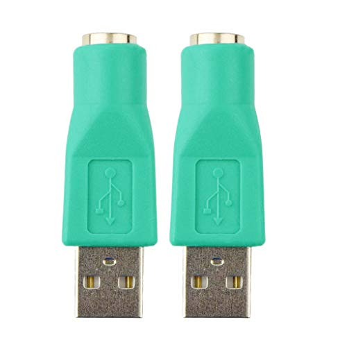 Replacement USB Keyboard to PS 2 Adapter _ M F _ USB Keyboard to PS2 Adapter _ USB to PS2 Adapter _ Green _ 2Packs