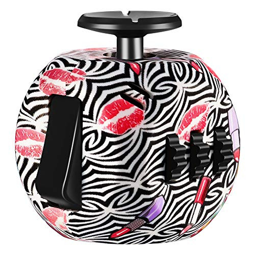 FIDGET DICE 6 Sides Fidget Toys Cube Relieves Stress and Anxiety Cube for Children and Adults _Lip Pattern_