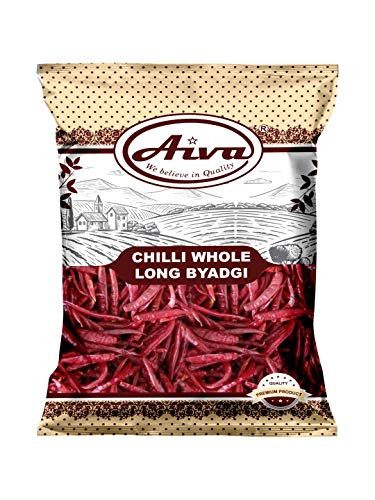 AIVA Indian Red Chili Whole BYADGI _ 200gm _ 7 Ounce _ All Natural _ NON GMO _ Vegan _ Gluten Free _ NO Salt _