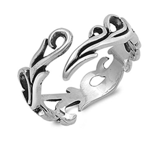CloseoutWarehouse Sterling Silver Adjustable Eternal Flame Filigree Ring Size 7
