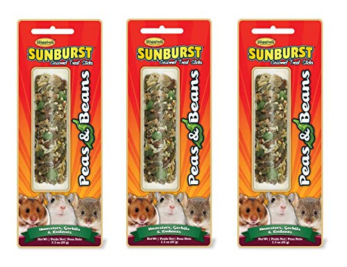 Higgins Sunburst Gourmet Treat Stick_ 2.5 Ounces_ Peas and Beans Flavor for Rabbits Guinea Pigs and Chinchillas _3 Pack_