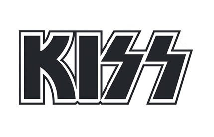Kiss Logo Decal Sticker_ White_ Black_ Red_ Yellow_ Blue_ or Silver_ H 3.5 By L 8