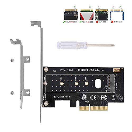 NVMe PCIe Adapter_ M Key M.2 NVME SSD to PCI_e 3.0 x4 Host Controller Expansion Card with Low Profile Bracket_ PCIe NVME Adapter for PC Desktop Support 2230 2242 2260 2280