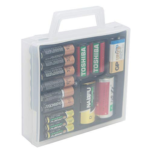 Whizzotech Battery Organizer Storage Case for AA AAA C D 9V Battery Holder Box