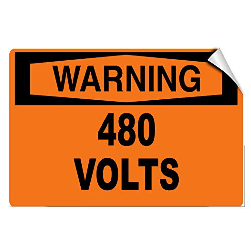 Warning 480 Volts Hazard Hazard Labels Label Decal Sticker 7 Inches X 5 Inches