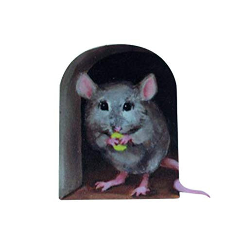 Mouse Decals Mouse Hole Decal Mouse Hole Wall Decals Mouse Hole Wall Sticker_Decal Wall Stickers for Indoor Outdoor Unique Decorations Miniature Pretend Animals Hilarious Gift _B_
