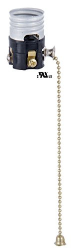 B and P Lamp Pull Chain_ Med. Base Lamp Socket Interior_ 5 inch  Chain