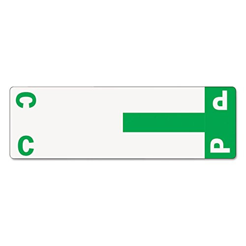 Smead 67154 Alpha_Z Color_Coded First Letter Name Labels_ C  and  P_ Dark Green_ 100 pack