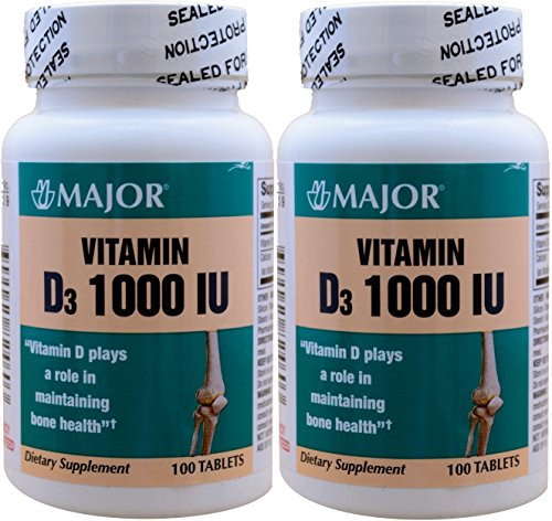 Vitamin D3 as Cholecalciferol 1000 IU Vitamin D Supplement 100 Tablets per Bottle PACK of 2 Total 200 Tablets Vitamin D3 as Cholecalciferol 1000 IU Vitamin D Supplement 100 Tablets per Bottle PACK of 2 Total 200 Tablets