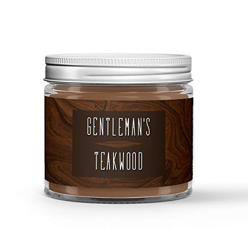 Gentleman's Teakwood Candle _ Mahogany _ Teakwood _ Musk Scented _ Made with 100 Percent Vegan Soy Wax and Premium Fragrance _ Available in 3 Adorable Sizes and Wax Tart Gentleman's Teakwood Candle _ Mahogany _ Teakwood _ Musk Scented _ Made with 100 Percent Vegan Soy Wax and Premium Fragrance _ Available in 3 Adorable Sizes and Wax Tart