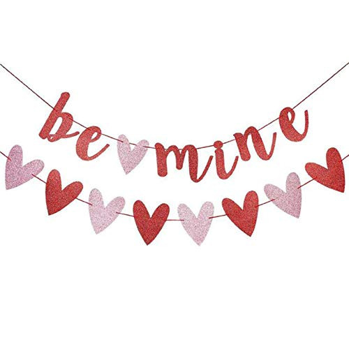 VithconlZQ Valentines Day Decoration_ 3.9 Inches Valentine's Day Decor Heart Banner DIY Valentine's Day Heart Felt Garland for Valentines Day Anniversary Wedding Party Supplies Decorations _C_