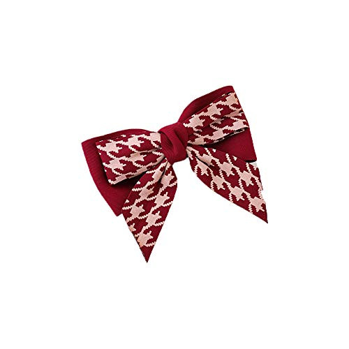 Sweet Red Bow Hair Clip Bowknot Hairpins New Year Barrette Dot Strip Hairpin Duckbill Clips Fashion Headwear Ponytail Holder_J_