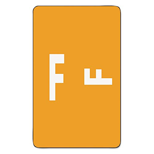 Smead 67176 Alpha_Z Color_Coded Labels_ Letter F_ Orange_ 100 Labels Pack