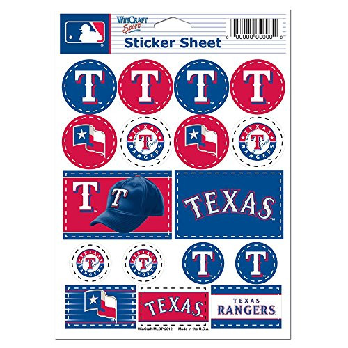 WinCraft MLB Texas Rangers Vinyl Sticker Sheet_ 5 inch  x 7 inch