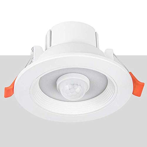 Kitchen 220V Ceiling Bathroom PIR Sensor Motion Recessed Night Light LED Downlight Ceiling Lamp Spot Lamp_Warm White 7W_