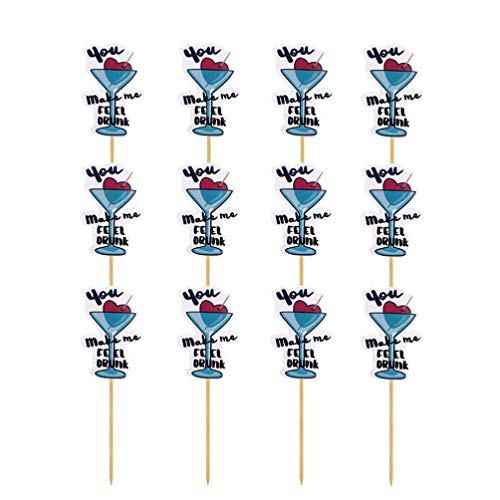 ABOOFAN 12pcs Valentine Day Cake Topper Cupcake Picks Appetizer Picks Dessert Decoration for Wedding Bachelor Valentines Day Engagement Style 7