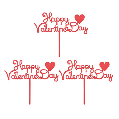 Kisangel 3 pcs Happy Valentines Day Cake Topper Cupcake Toppers for Valentines Day Party Decorations Kisangel 3 pcs Happy Valentines Day Cake Topper Cupcake Toppers for Valentines Day Party Decorations