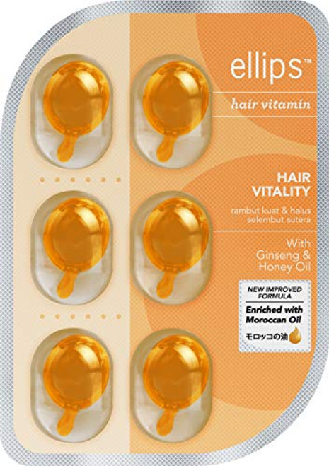 Ellips Hair Vitamins Travel packs No Need to Rinse  with Argan Macadamia Avocado Oils  Vitamins A C E Pro Vitamin B5  Best Hair Oil Conditioner for All Hair _Orange_