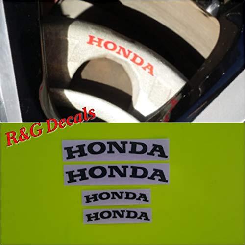 R and G HIGH TEMP CIVIC Brake Caliper Decal Sticker Set of 4 Decal  Plus  Instruction and Decal Surface Preparation Solution _Black_