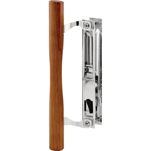 Slide-Co 142214 Sliding Door Handle Set with Wood Pull, Chrome Diecast