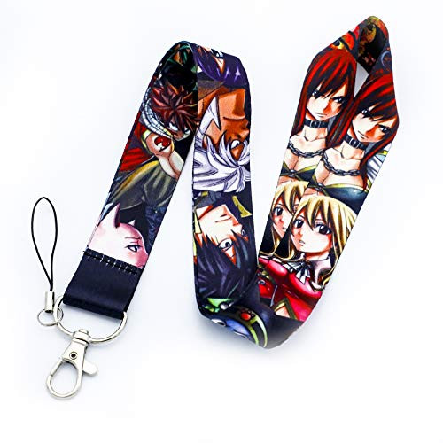 Fairy Tail Lanyard Character Anime Key Chain ID Card Badge Holder _Black_ Fairy Tail Lanyard Character Anime Key Chain ID Card Badge Holder _Black_