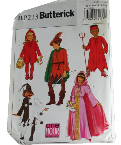 Butterick BP223 Sewing Pattern Childrens Costume Size Kids S_M_L_XL